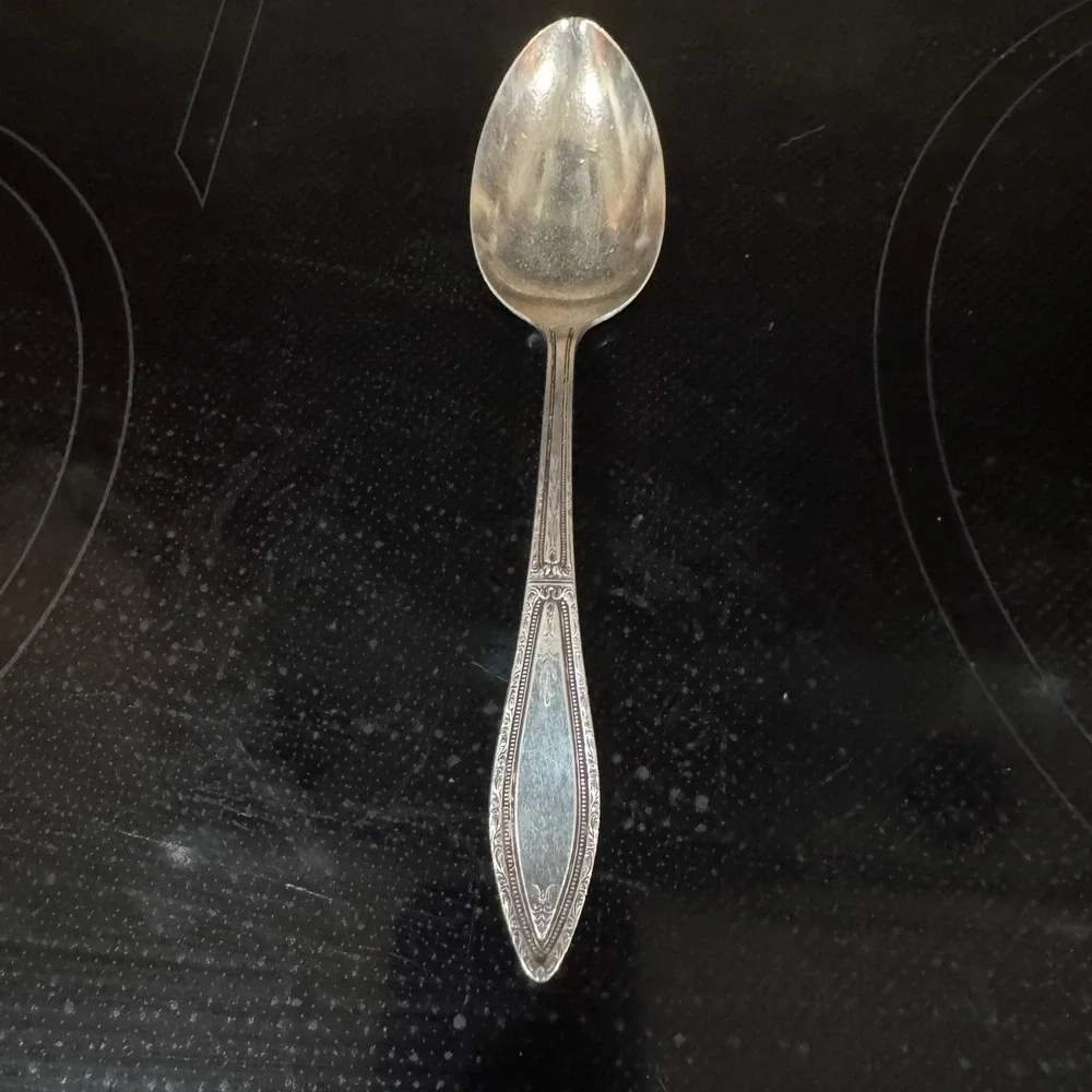 1881 Rogers A1 Silver Plate Teaspoon Surf Club Pattern Vintage Flatware Spoon